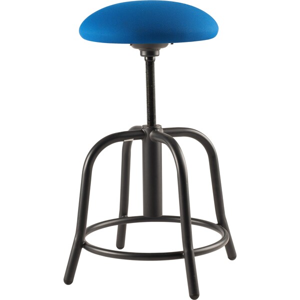 18-25 HT Adjust Stool, 3 Fabric Padded Cobalt Blue Seat/Black Frame